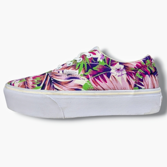 Vans Shoes - Vans | Doheny Pink Floral Paradise Platform Sneakers Women's Size 6